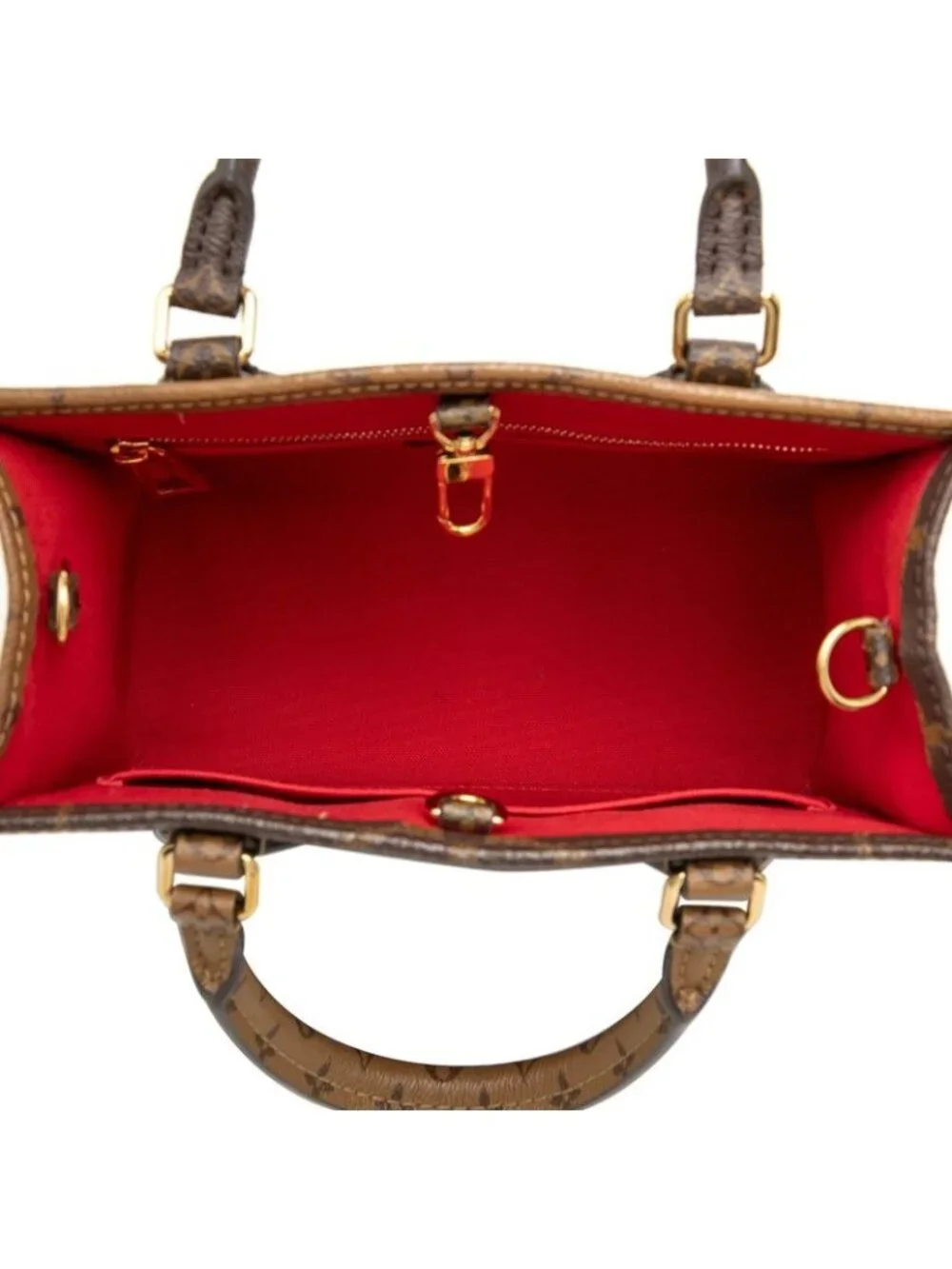 Louis Vuitton Monogram Giant Reverse On The Go PM 2-Way Shoulder Bag Brown